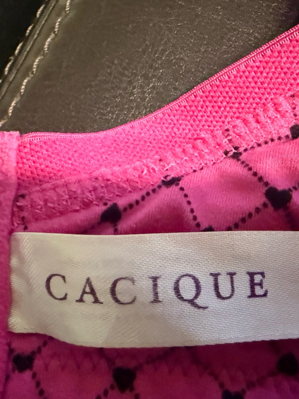 Cacique Hot Pink Patterned Strapless Push-Up Bra - Picture 3 of 5